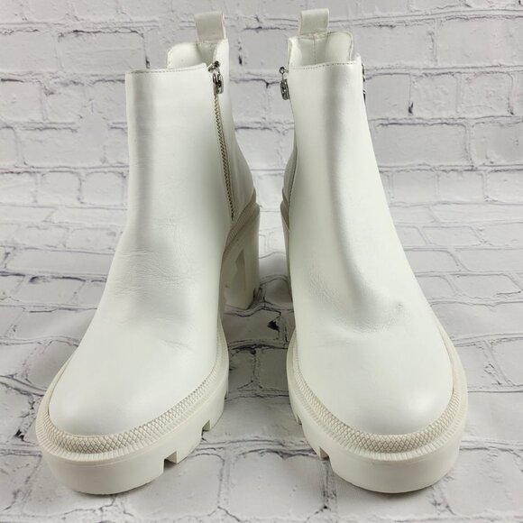 NWOB GB the Change So-Lution Sustainable Leather Chunky Lug Sole Booties - Picture 5 of 14